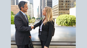 Two people shaking hands